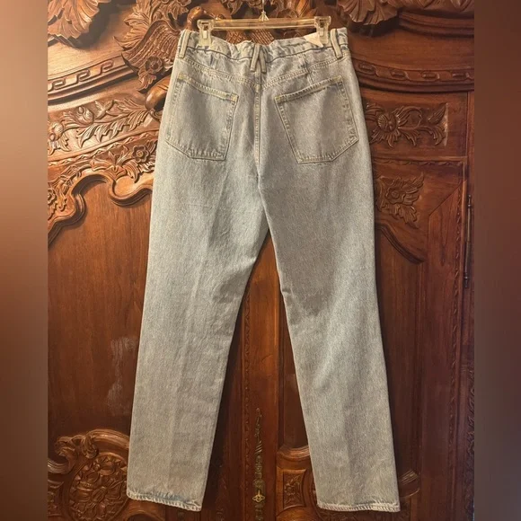 NWT Good American 90’s Icon Straight Leg Distressed Denim Jeans 12/31 - Picture 4 of 8